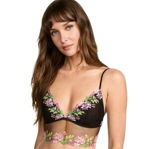 Victoria's Secret Dream Angel L Wisteria Sheer Mesh  Embroidered Bra Top Cami